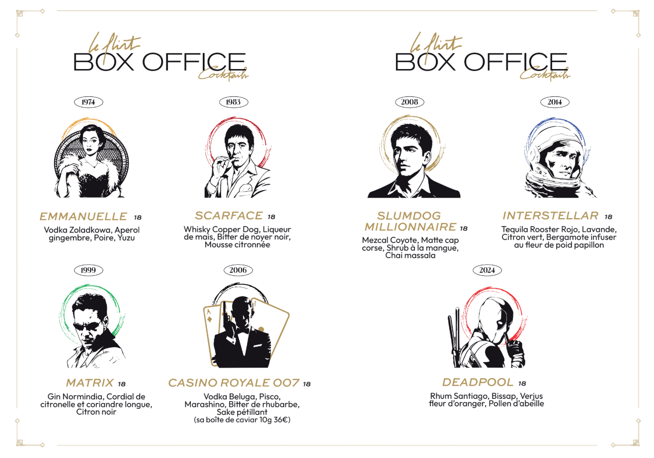 le flirt bar à cocktail gin rhum vodka tequila